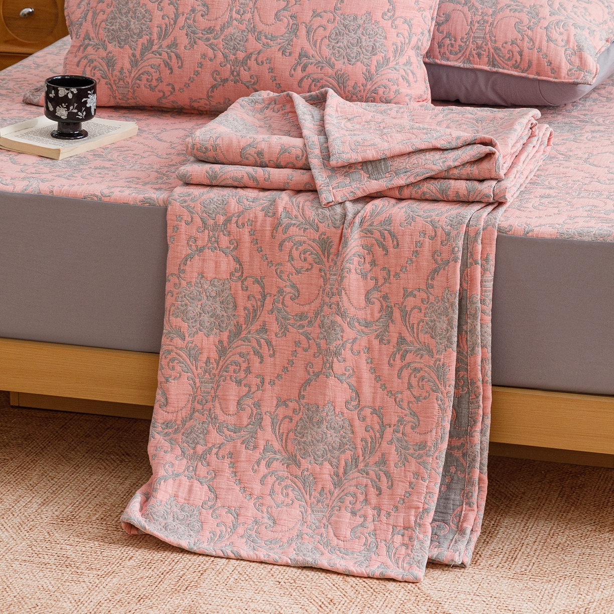 91家纺网 家纺一手货源 找家纺 （总）悦然毛巾被 2026新款全棉三层纱加厚夏被四件套毛巾床笠盖毯毛毯枕套夏凉被空调被