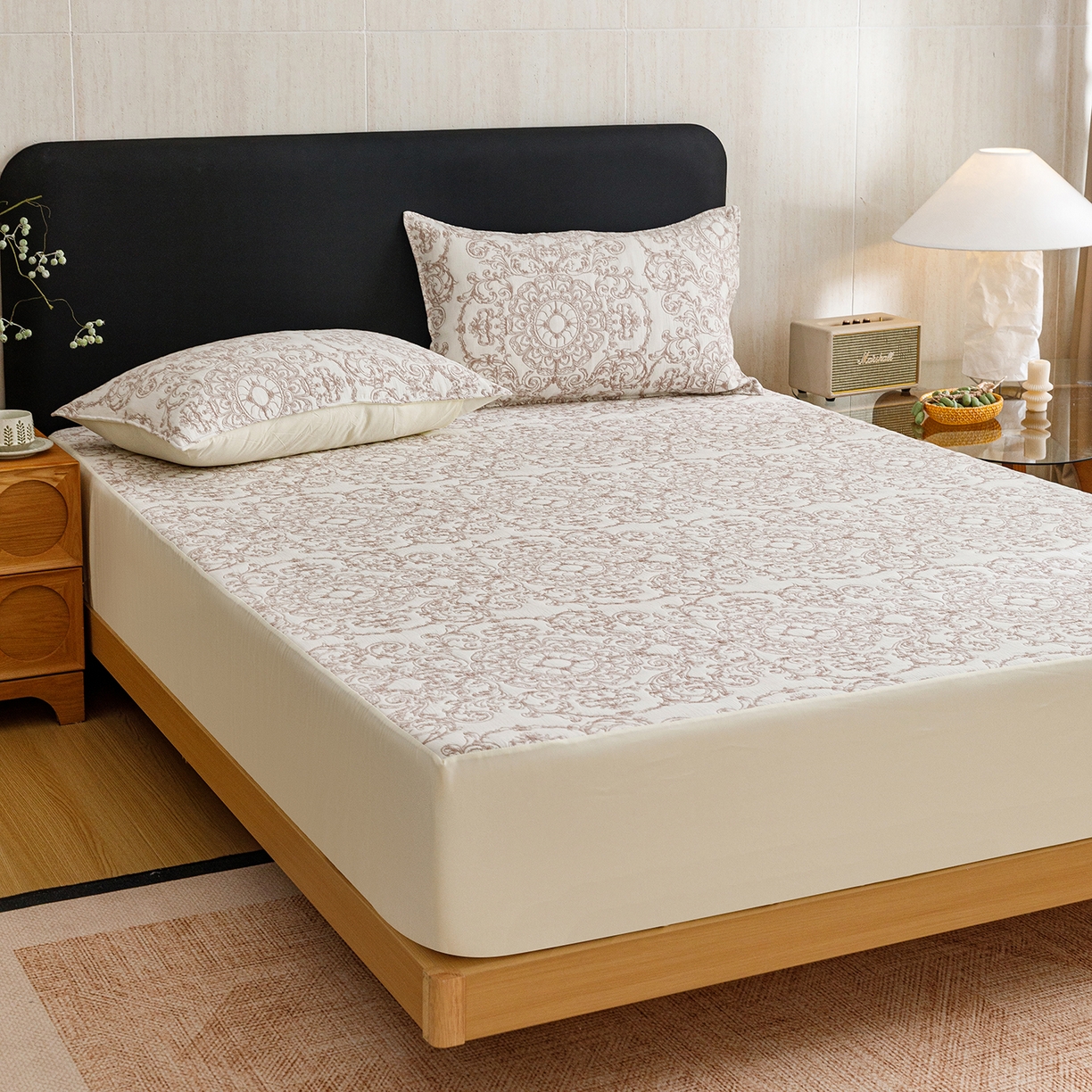 91家纺网 家纺一手货源 找家纺 悦然毛巾被 2026新款全棉三层纱加厚夏被四件套毛巾床笠盖毯毛毯枕套夏凉被空调被 棕织