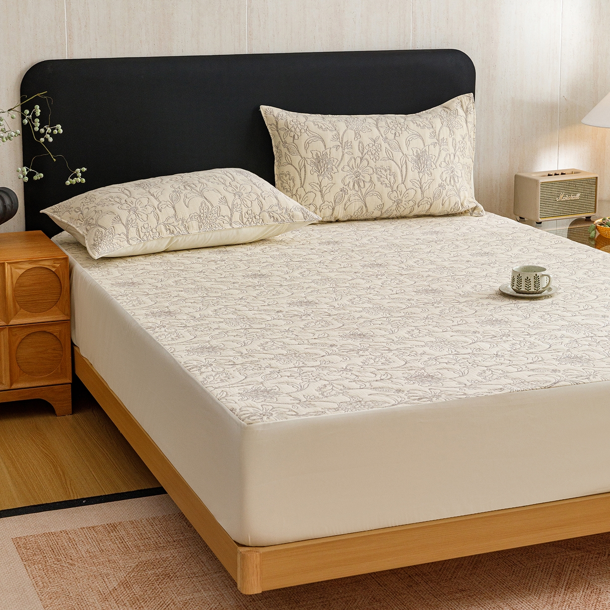 91家纺网 家纺一手货源 找家纺 悦然毛巾被 2026新款全棉三层纱加厚夏被四件套毛巾床笠盖毯毛毯枕套夏凉被空调被 花织流年