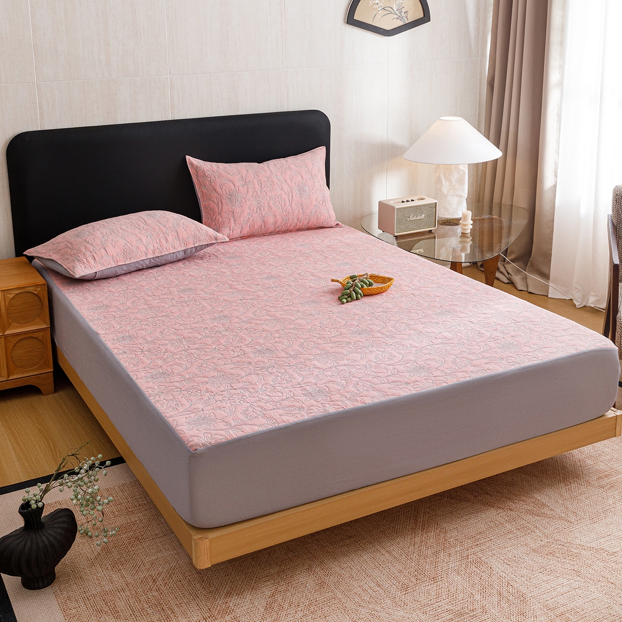 91家纺网 家纺一手货源 找家纺 悦然毛巾被 2026新款全棉三层纱加厚夏被四件套毛巾床笠盖毯毛毯枕套夏凉被空调被 雾花豆纱