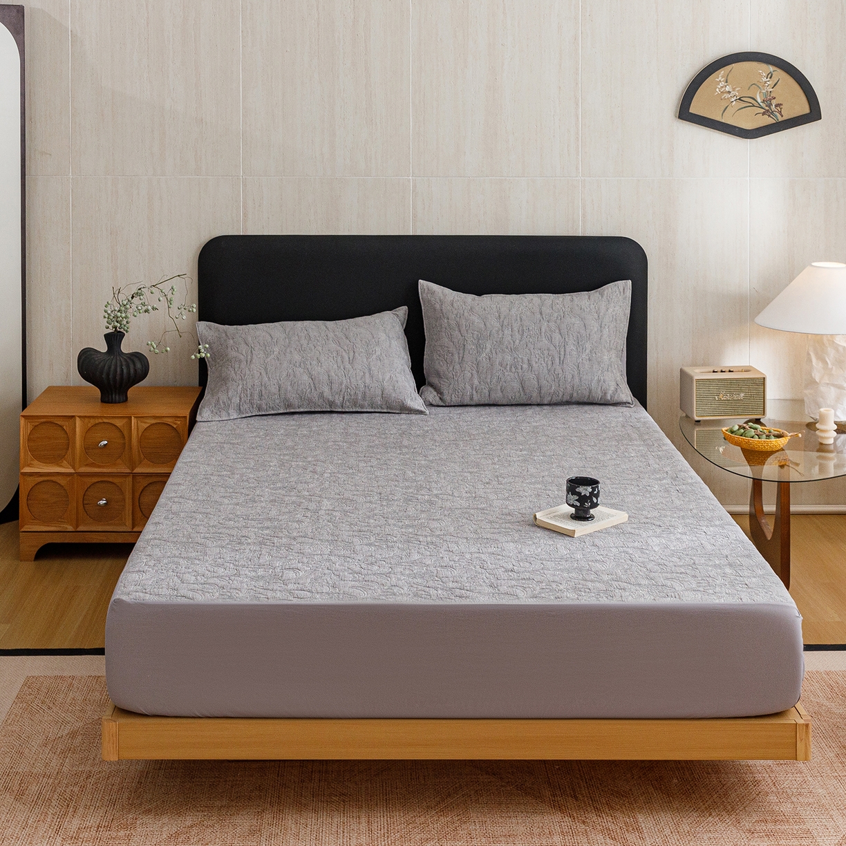 91家纺网 家纺一手货源 找家纺 悦然毛巾被 2026新款全棉三层纱加厚夏被四件套毛巾床笠盖毯毛毯枕套夏凉被空调被 雾花织梦