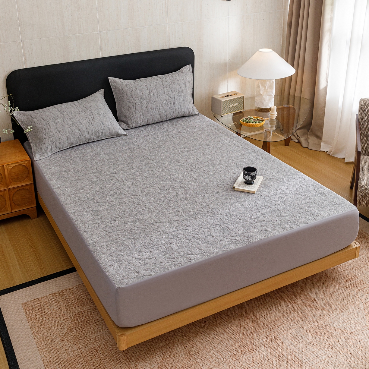 91家纺网 家纺一手货源 找家纺 悦然毛巾被 2026新款全棉三层纱加厚夏被四件套毛巾床笠盖毯毛毯枕套夏凉被空调被 雾花织梦