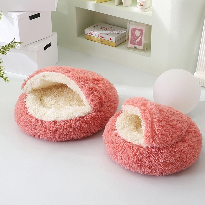 91家纺网 家纺一手货源 找家纺 永光家居 2026新款贝壳宠物窝猫窝狗窝四季通用猫咪用品狗狗用品 粉色 40x40cm