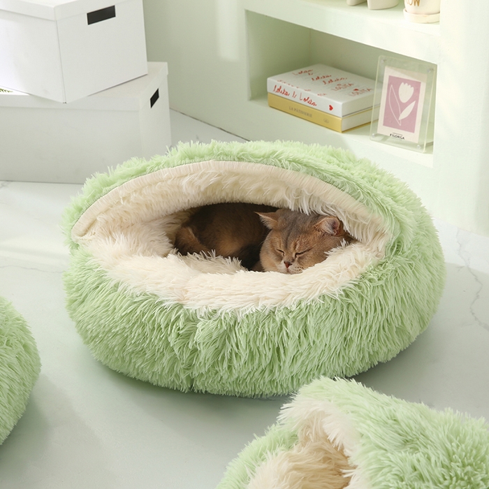 91家纺网 家纺一手货源 找家纺 永光家居 2026新款贝壳宠物窝猫窝狗窝四季通用猫咪用品狗狗用品 绿色 40x40cm