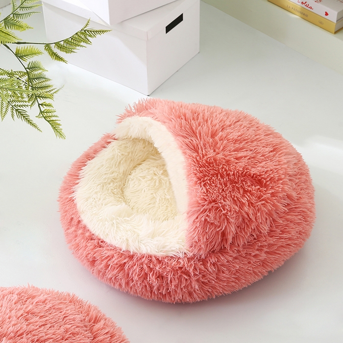 91家纺网 家纺一手货源 找家纺 永光家居 2026新款贝壳宠物窝猫窝狗窝四季通用猫咪用品狗狗用品 粉色 40x40cm