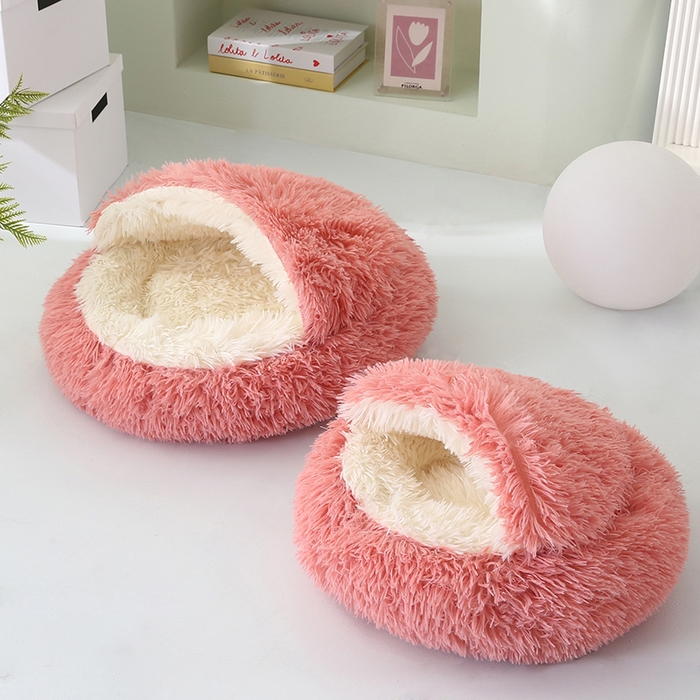 91家纺网 家纺一手货源 找家纺 永光家居 2026新款贝壳宠物窝猫窝狗窝四季通用猫咪用品狗狗用品 粉色 40x40cm