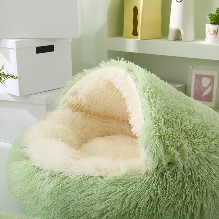 91家纺网 家纺一手货源 找家纺 永光家居 2026新款贝壳宠物窝猫窝狗窝四季通用猫咪用品狗狗用品 绿色 40x40cm