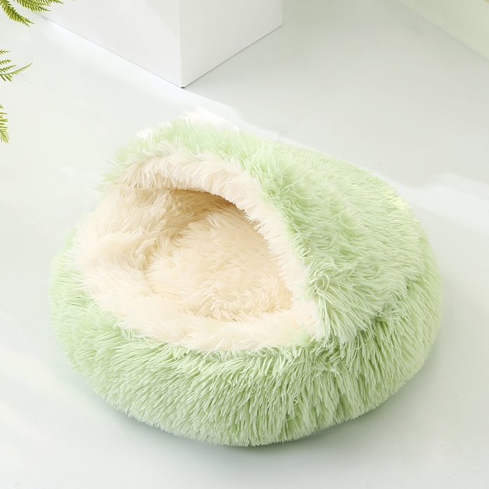 91家纺网 家纺一手货源 找家纺 永光家居 2026新款贝壳宠物窝猫窝狗窝四季通用猫咪用品狗狗用品 绿色 60x60cm