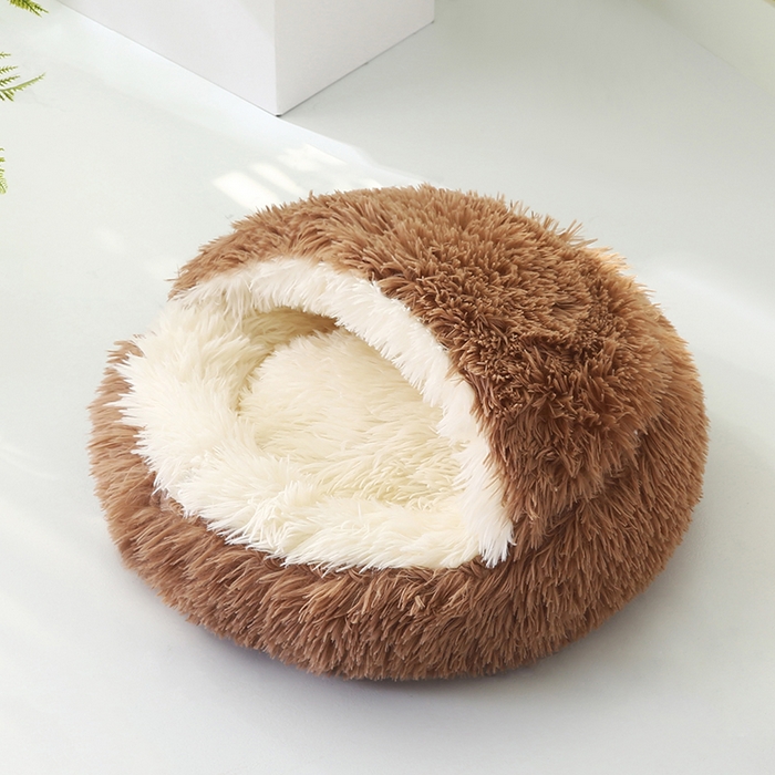 永光家居 2026新款贝壳宠物窝猫窝狗窝四季通用猫咪用品狗狗用品 咖色 50x50cm