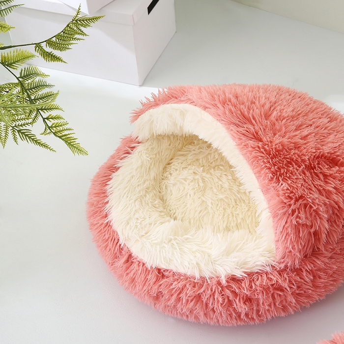 91家纺网 家纺一手货源 找家纺 永光家居 2026新款贝壳宠物窝猫窝狗窝四季通用猫咪用品狗狗用品 粉色 60x60cm