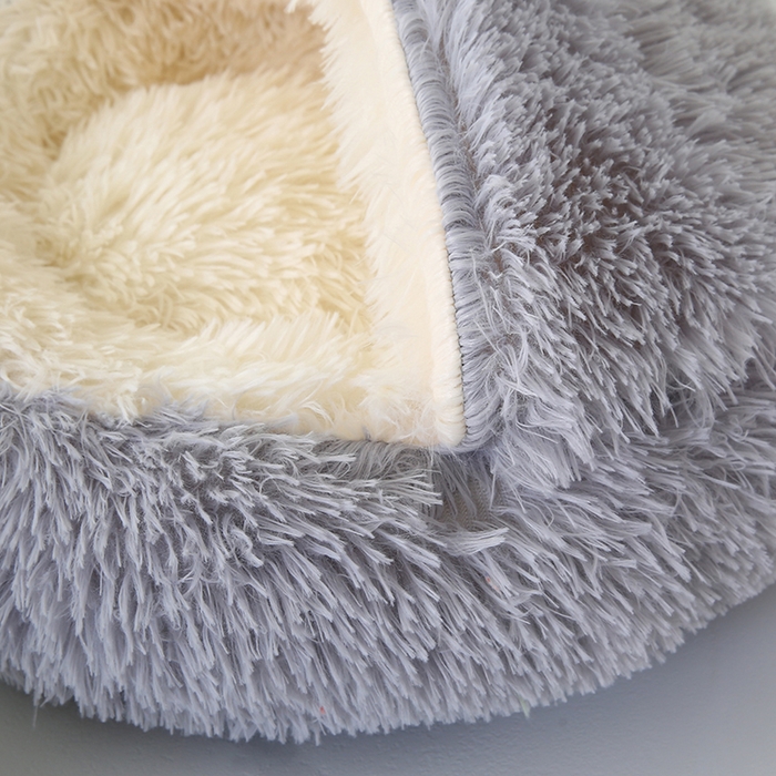 91家纺网 家纺一手货源 找家纺 永光家居 2026新款贝壳宠物窝猫窝狗窝四季通用猫咪用品狗狗用品 灰色 40x40cm