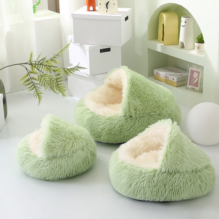 91家纺网 家纺一手货源 找家纺 永光家居 2026新款贝壳宠物窝猫窝狗窝四季通用猫咪用品狗狗用品 绿色 40x40cm