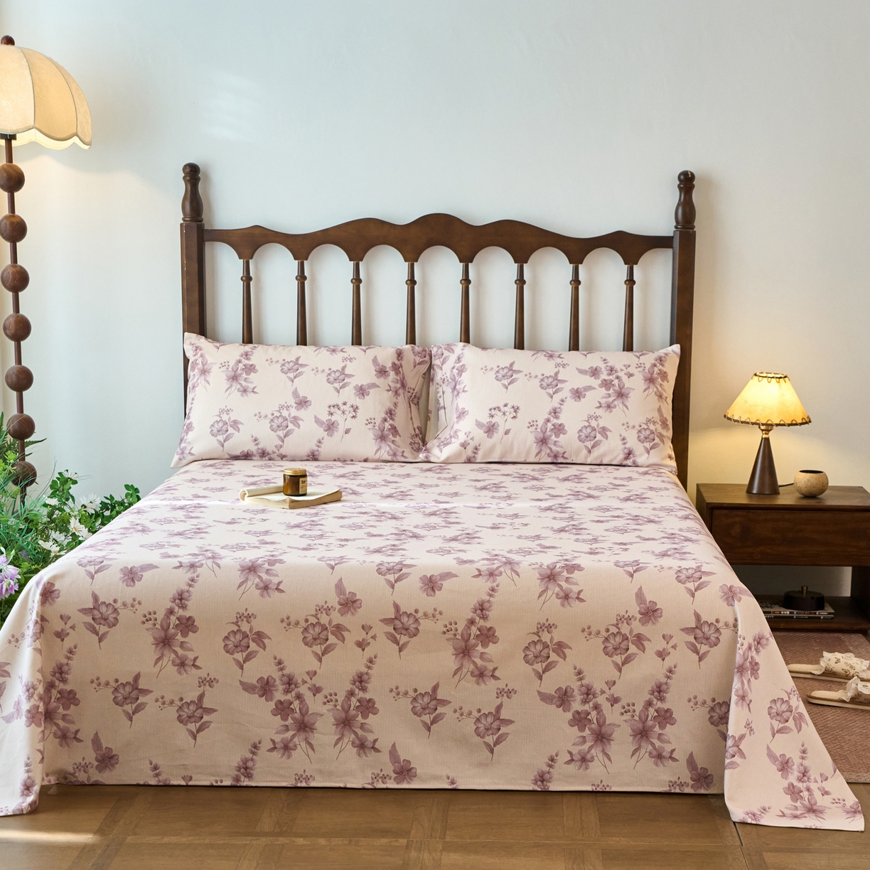 91家纺网 家纺一手货源 找家纺 春皖家纺 2026春夏新款棉麻老粗布系列床单空调软席凉席席子 樱落