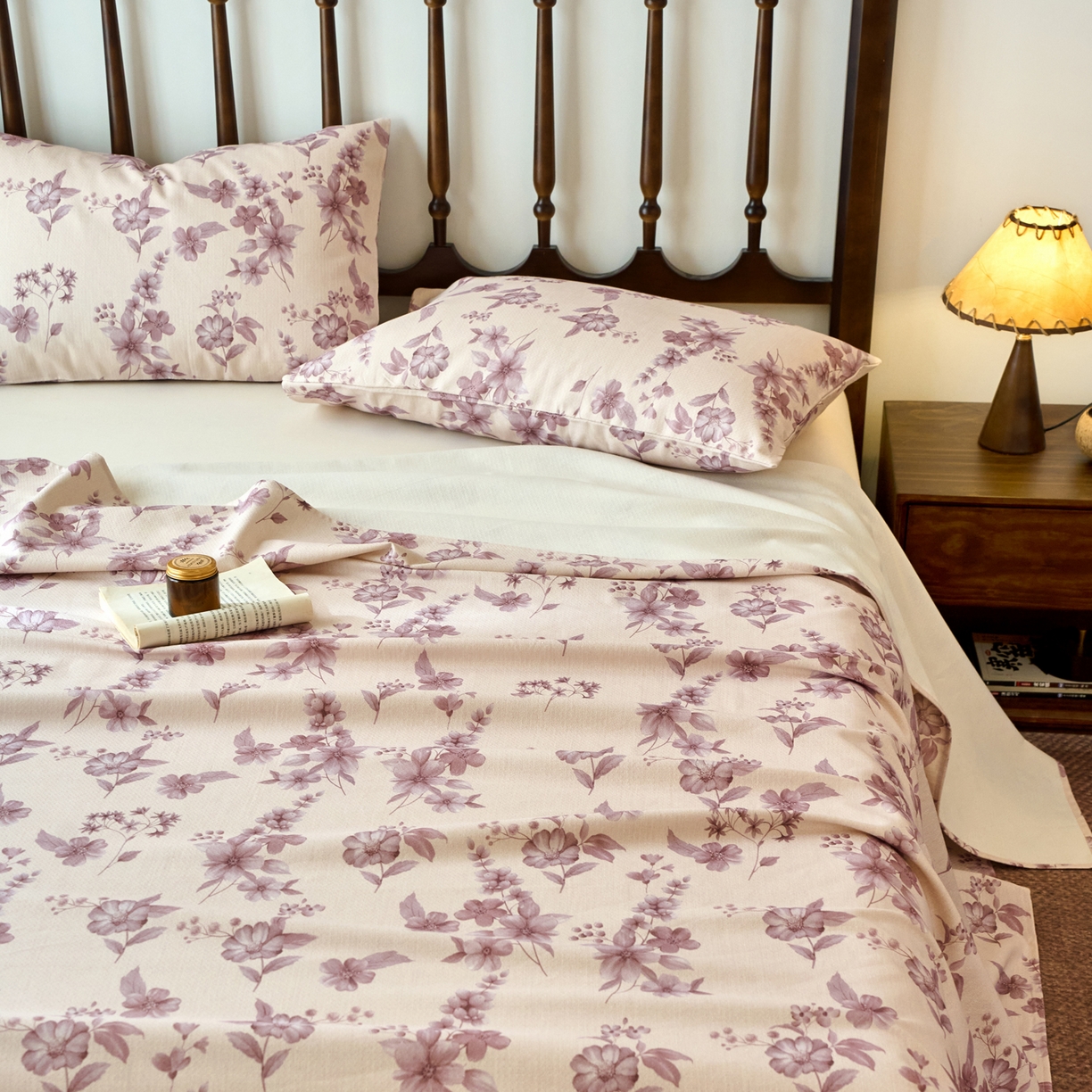 91家纺网 家纺一手货源 找家纺 春皖家纺 2026春夏新款棉麻老粗布系列床单空调软席凉席席子 樱落