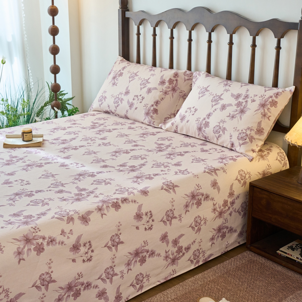 91家纺网 家纺一手货源 找家纺 春皖家纺 2026春夏新款棉麻老粗布系列床单空调软席凉席席子 樱落