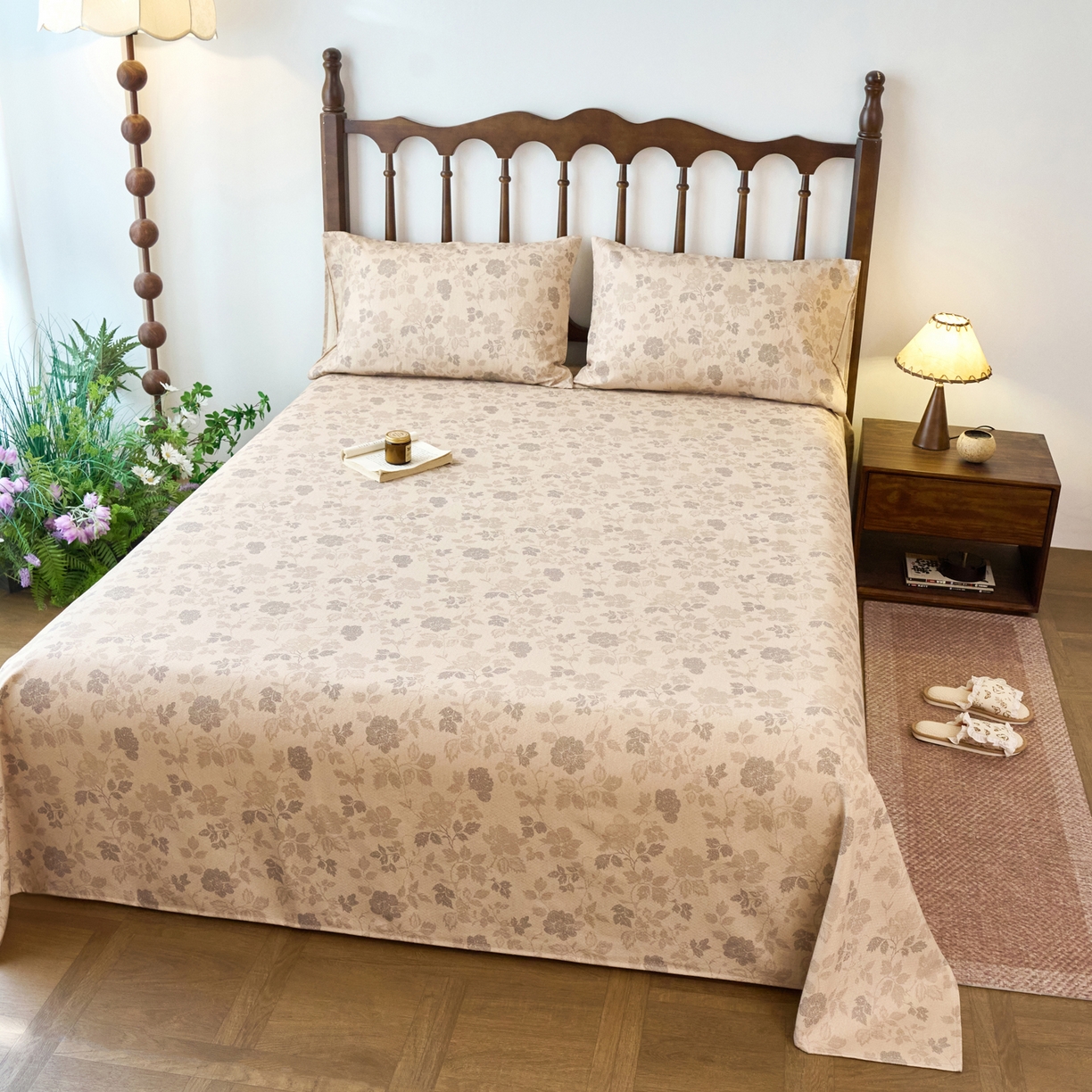 91家纺网 家纺一手货源 找家纺 春皖家纺 2026春夏新款棉麻老粗布系列床单空调软席凉席席子 琉璃