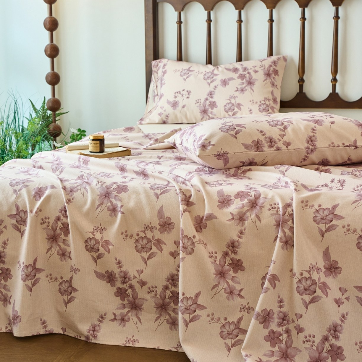 91家纺网 家纺一手货源 找家纺 春皖家纺 2026春夏新款棉麻老粗布系列床单空调软席凉席席子 樱落