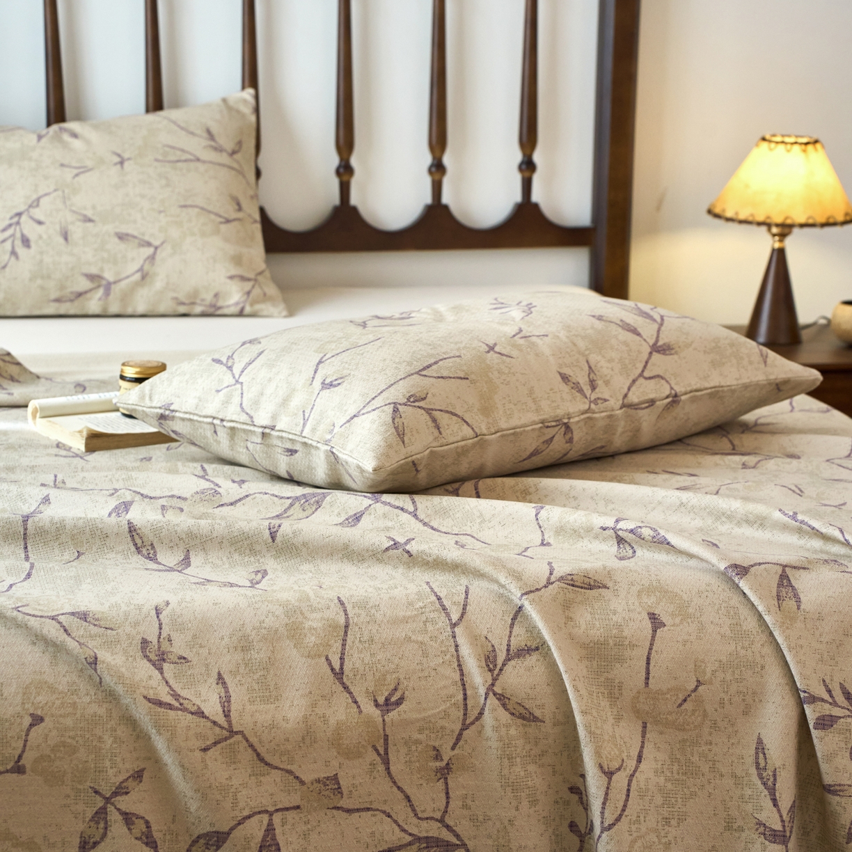 91家纺网 家纺一手货源 找家纺 春皖家纺 2026春夏新款棉麻老粗布系列床单空调软席凉席席子 浅蔓