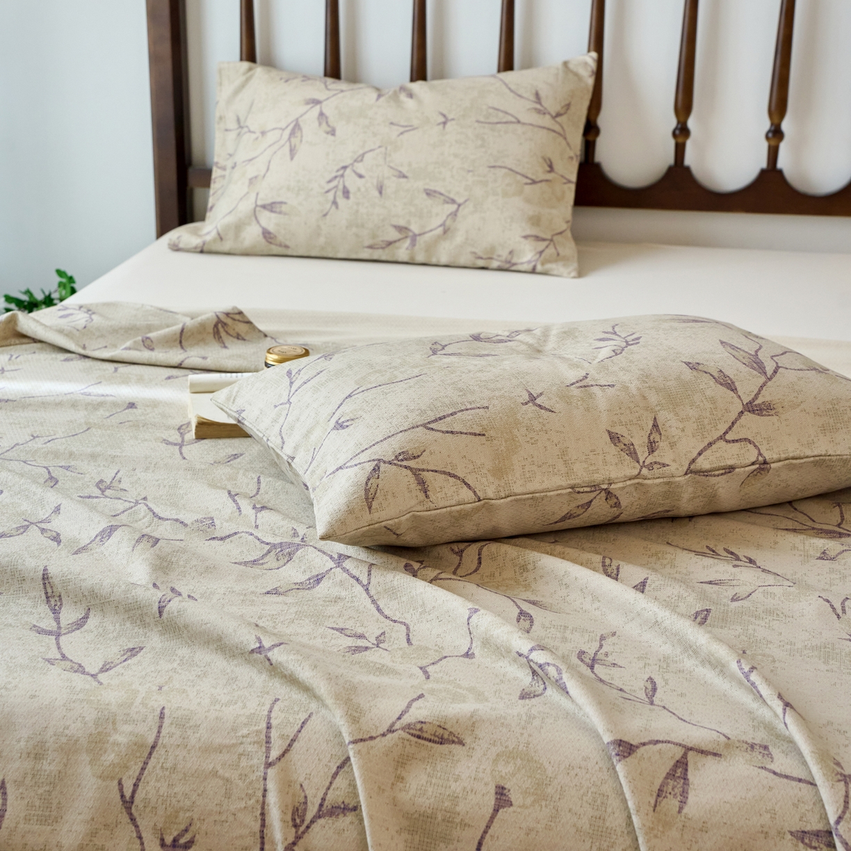 91家纺网 家纺一手货源 找家纺 春皖家纺 2026春夏新款棉麻老粗布系列床单空调软席凉席席子 浅蔓