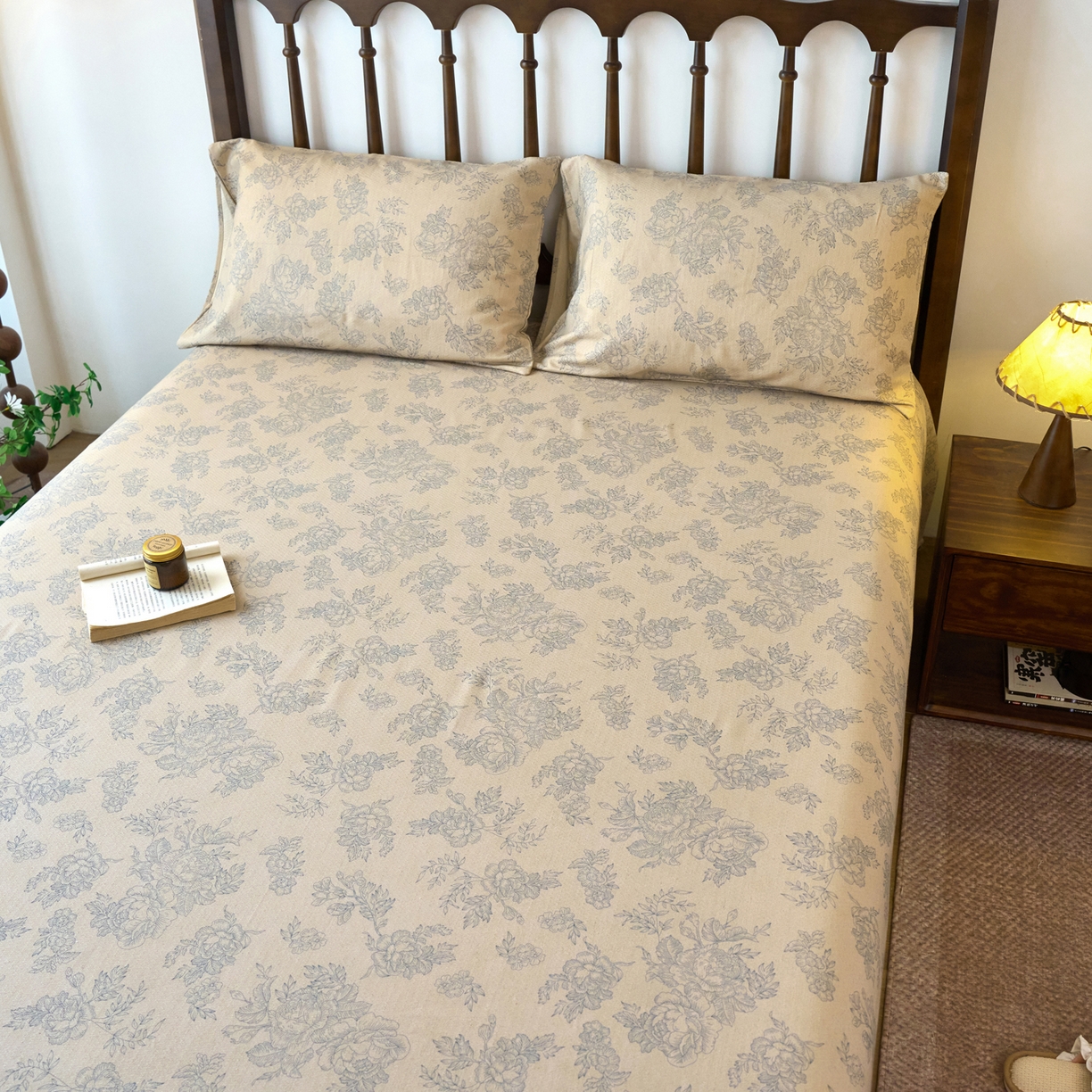 91家纺网 家纺一手货源 找家纺 春皖家纺 2026春夏新款棉麻老粗布系列床单空调软席凉席席子 丹青