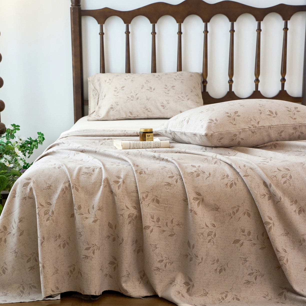 91家纺网 家纺一手货源 找家纺 春皖家纺 2026春夏新款棉麻老粗布系列床单空调软席凉席席子 蝶影