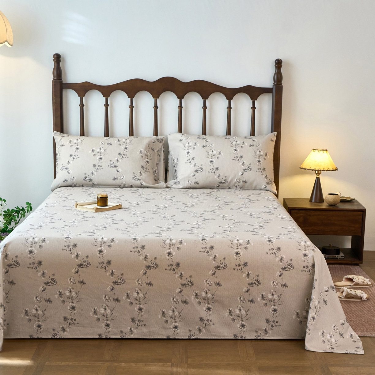 91家纺网 家纺一手货源 找家纺 春皖家纺 2026春夏新款棉麻老粗布系列床单空调软席凉席席子 雾花