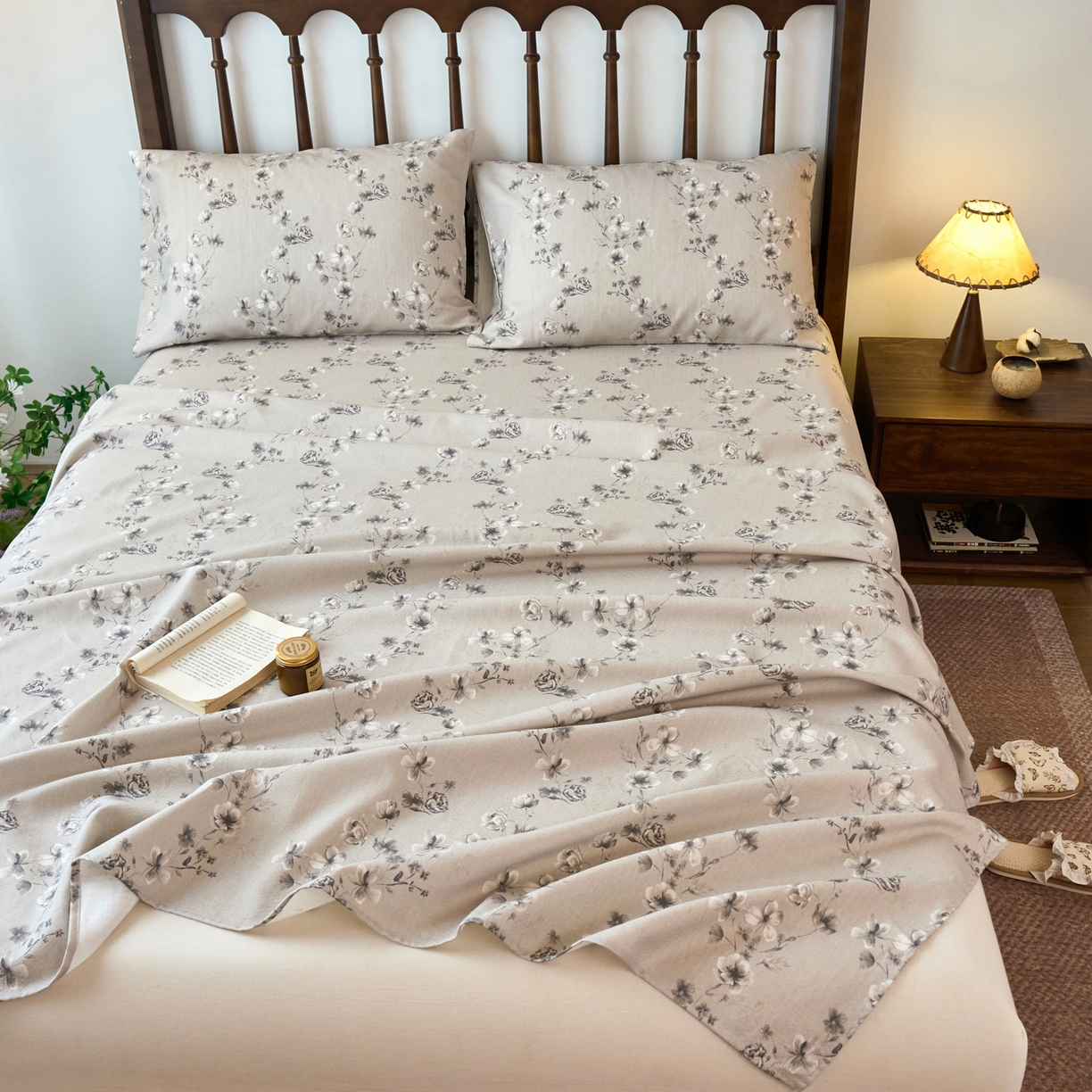 91家纺网 家纺一手货源 找家纺 春皖家纺 2026春夏新款棉麻老粗布系列床单空调软席凉席席子 雾花