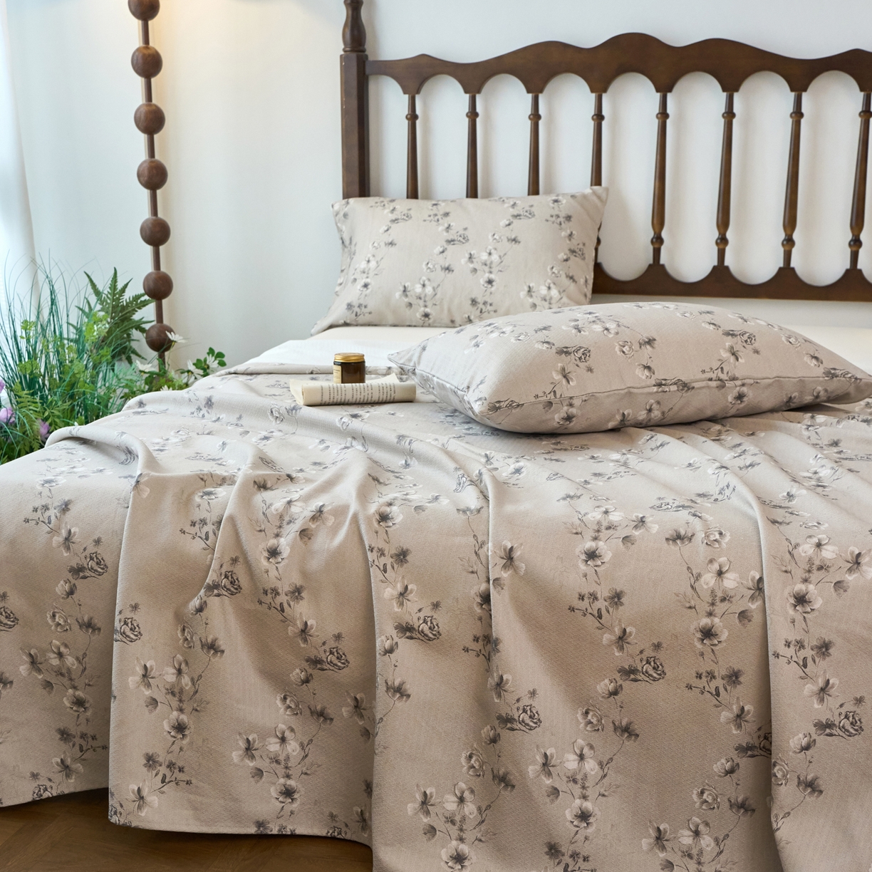 91家纺网 家纺一手货源 找家纺 春皖家纺 2026春夏新款棉麻老粗布系列床单空调软席凉席席子 雾花