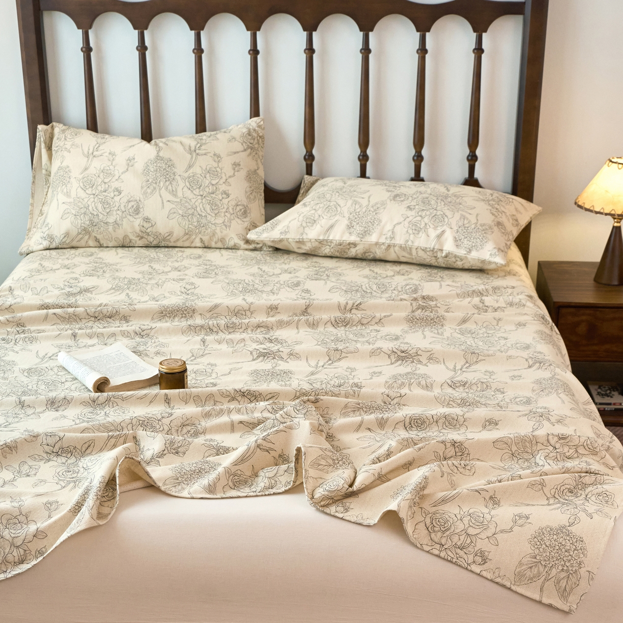 91家纺网 家纺一手货源 找家纺 春皖家纺 2026春夏新款棉麻老粗布系列床单空调软席凉席席子 墨香