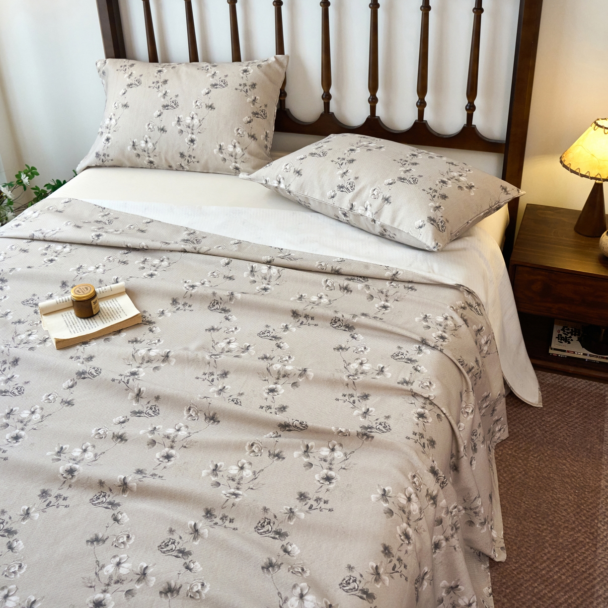 91家纺网 家纺一手货源 找家纺 春皖家纺 2026春夏新款棉麻老粗布系列床单空调软席凉席席子 雾花