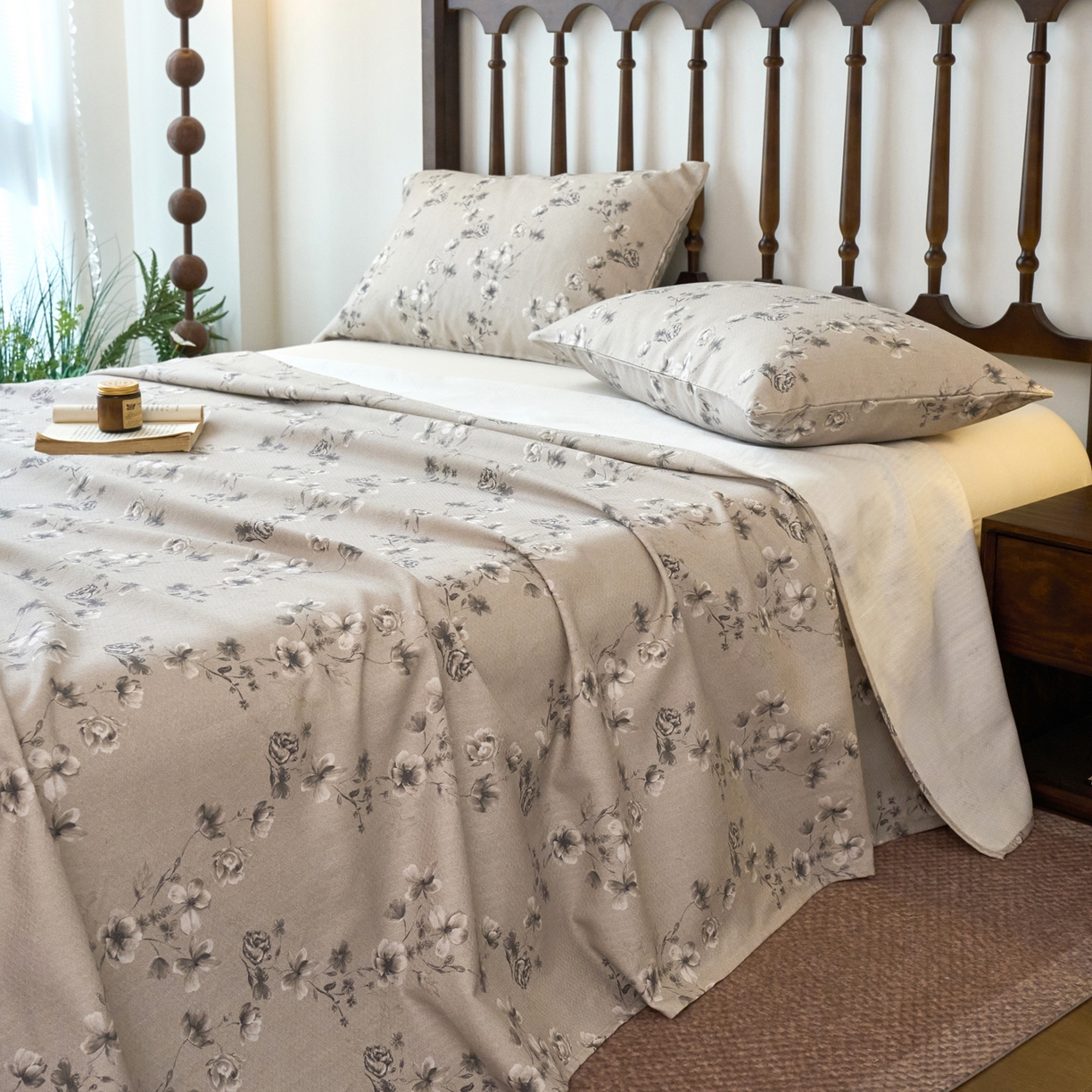 91家纺网 家纺一手货源 找家纺 春皖家纺 2026春夏新款棉麻老粗布系列床单空调软席凉席席子 雾花