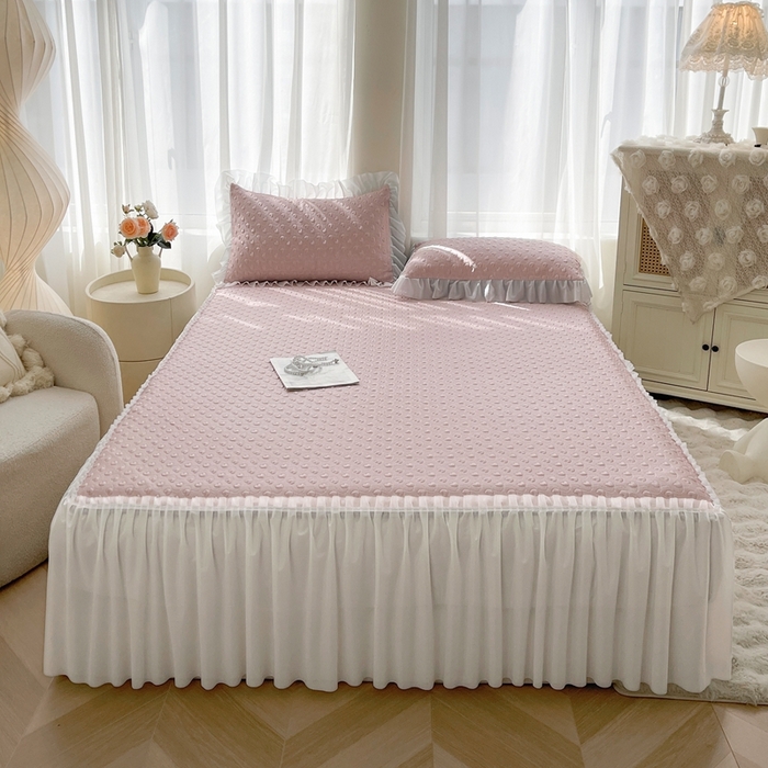 91家纺网 家纺一手货源 找家纺 （总）怡源梦 2026新款高分子凉感床裙款凉席席子凉席-心动