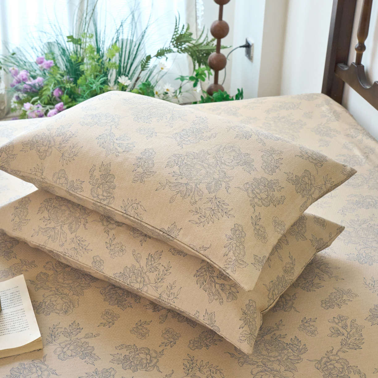 91家纺网 家纺一手货源 找家纺 （总）春皖家纺 2026春夏新款棉麻老粗布系列单枕套 枕套单件