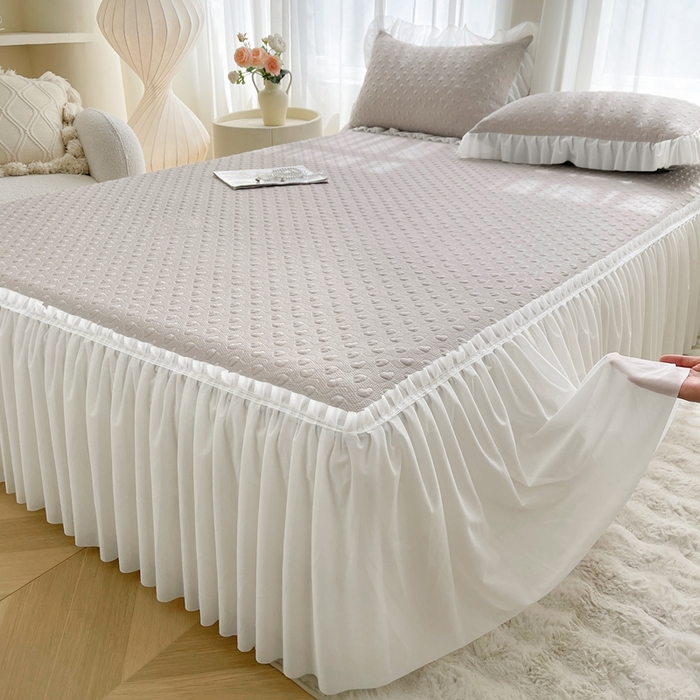 91家纺网 家纺一手货源 找家纺 怡源梦 2026新款高分子凉感床裙款凉席席子凉席-心动 心动-香槟金