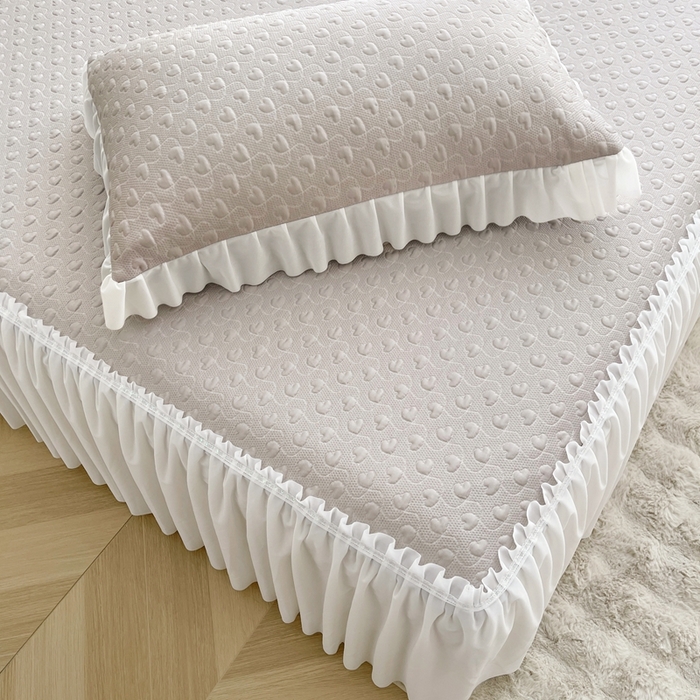 91家纺网 家纺一手货源 找家纺 怡源梦 2026新款高分子凉感床裙款凉席席子凉席-心动 心动-香槟金