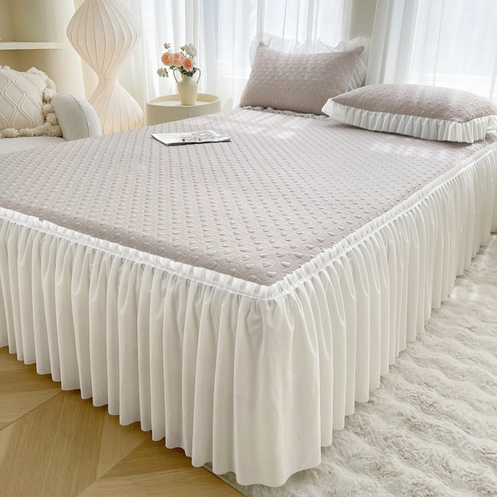 91家纺网 家纺一手货源 找家纺 怡源梦 2026新款高分子凉感床裙款凉席席子凉席-心动 心动-香槟金