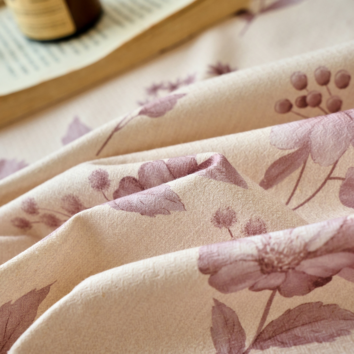 91家纺网 家纺一手货源 找家纺 春皖家纺 2026春夏新款棉麻老粗布系列单枕套 枕套单件 樱落