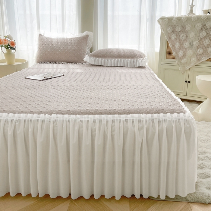 91家纺网 家纺一手货源 找家纺 怡源梦 2026新款高分子凉感床裙款凉席席子凉席-心动 心动-香槟金