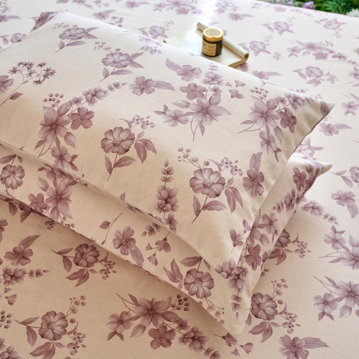 91家纺网 家纺一手货源 找家纺 春皖家纺 2026春夏新款棉麻老粗布系列单枕套 枕套单件 樱落