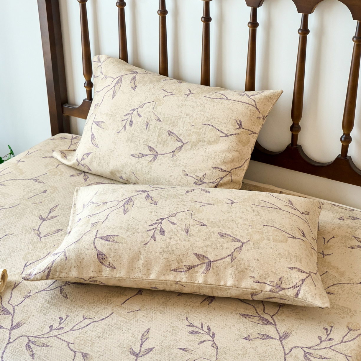 91家纺网 家纺一手货源 找家纺 春皖家纺 2026春夏新款棉麻老粗布系列单枕套 枕套单件 浅蔓