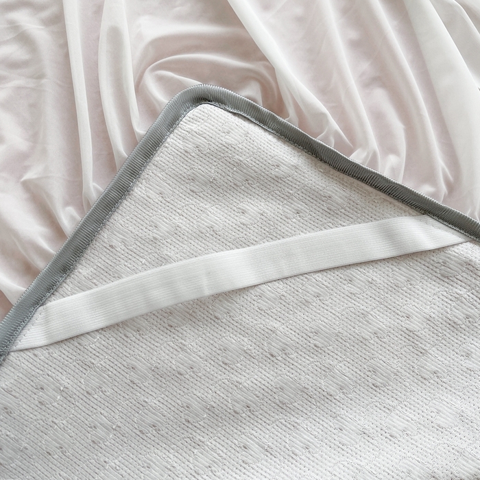 91家纺网 家纺一手货源 找家纺 怡源梦 2026新款高分子凉感床裙款凉席席子凉席-心动 心动-粉色