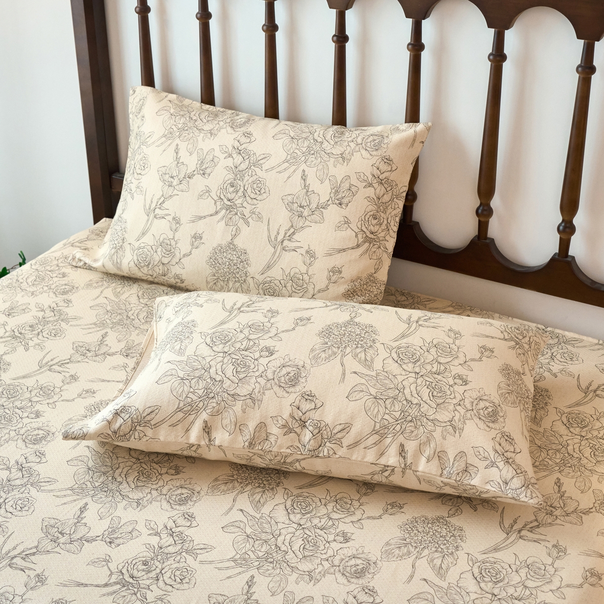 91家纺网 家纺一手货源 找家纺 春皖家纺 2026春夏新款棉麻老粗布系列单枕套 枕套单件 墨香