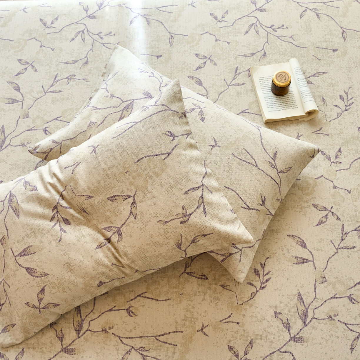 91家纺网 家纺一手货源 找家纺 春皖家纺 2026春夏新款棉麻老粗布系列单枕套 枕套单件 浅蔓