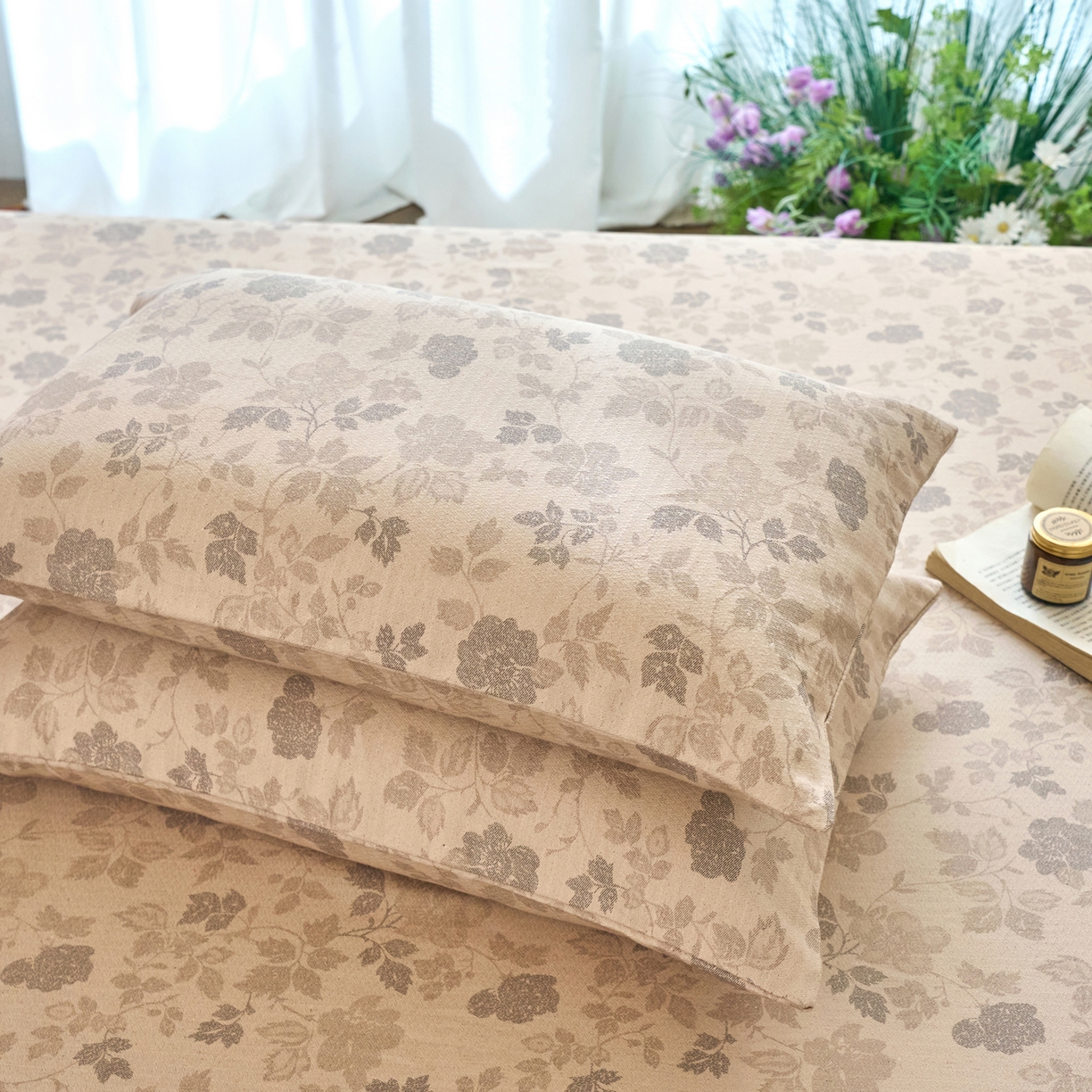 91家纺网 家纺一手货源 找家纺 春皖家纺 2026春夏新款棉麻老粗布系列单枕套 枕套单件 琉璃