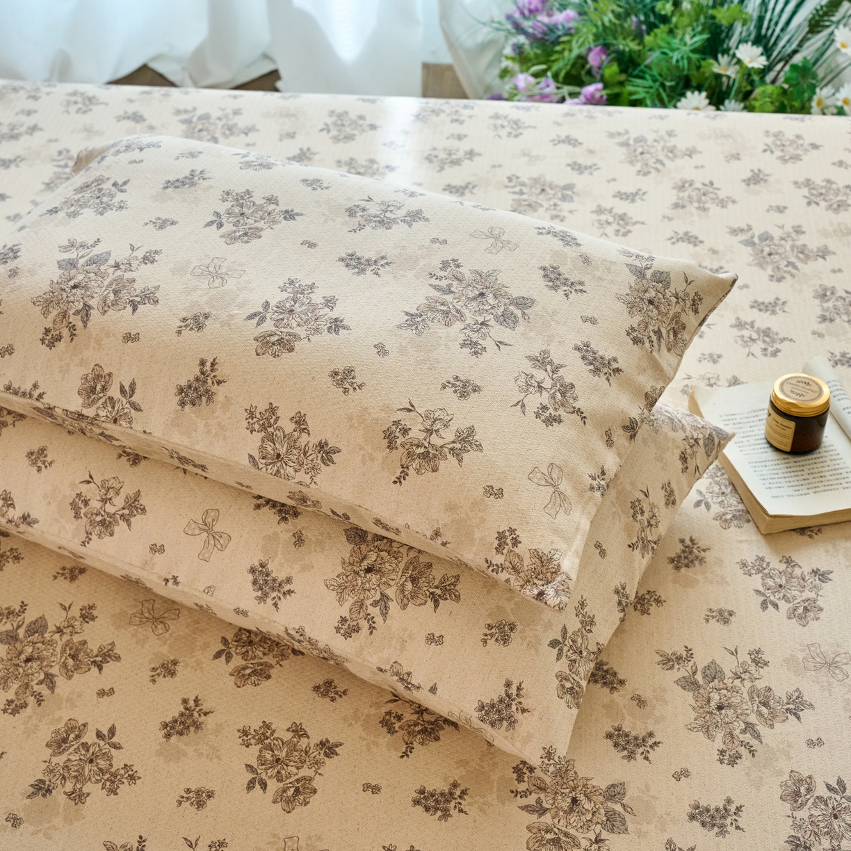 91家纺网 家纺一手货源 找家纺 春皖家纺 2026春夏新款棉麻老粗布系列单枕套 枕套单件 柔结