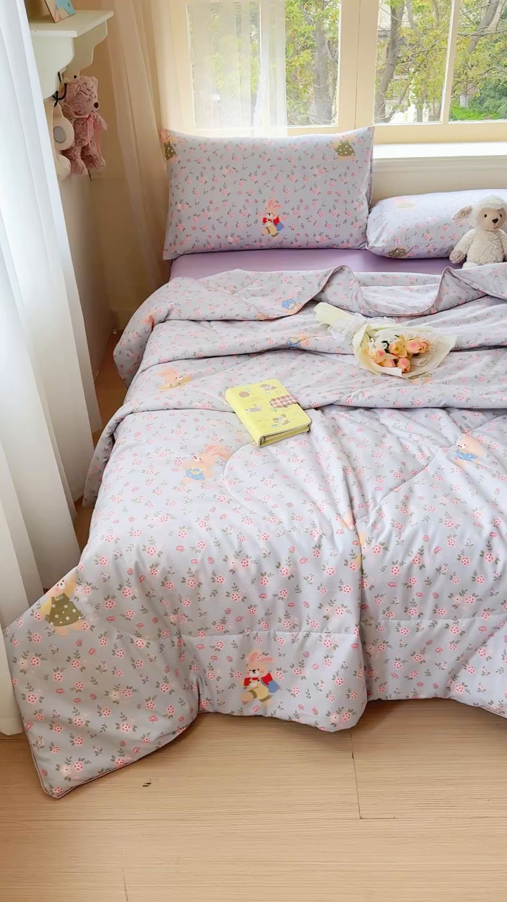 91家纺网 家纺一手货源 找家纺 （总）梦舒阳家纺 2026新款仿棉夏凉被古法水洗棉夏被空调被跑量款