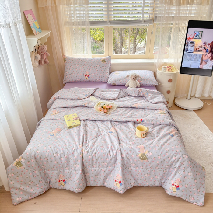 91家纺网 家纺一手货源 找家纺 （总）梦舒阳家纺 2026新款仿棉夏凉被古法水洗棉夏被空调被跑量款