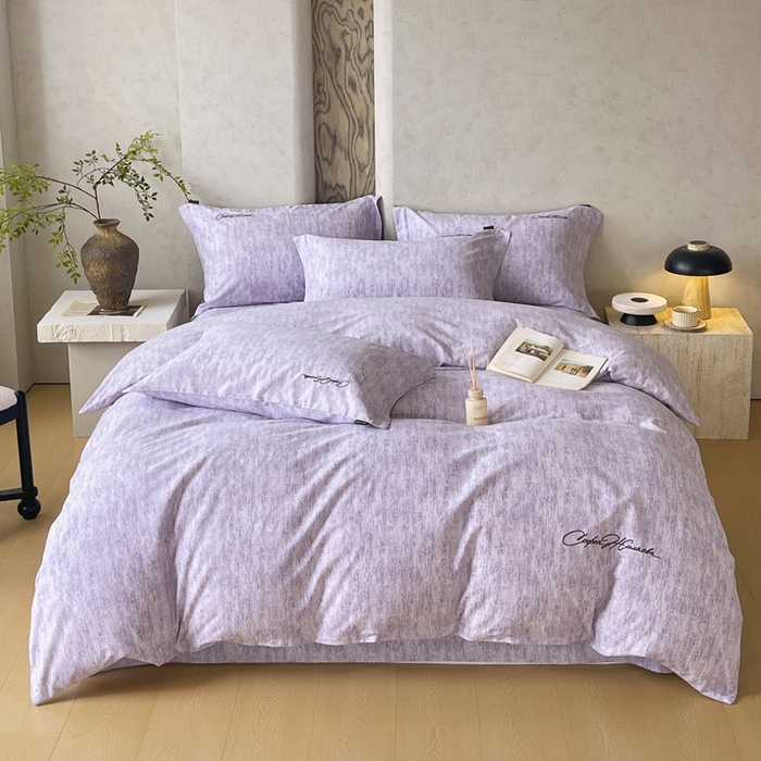 91家纺网 家纺一手货源 找家纺 春皖家纺 2026春夏新款天丝棉刺绣四件套 曼妮-紫