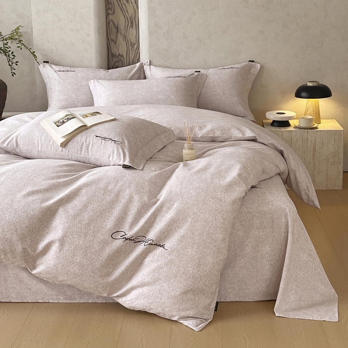 91家纺网 家纺一手货源 找家纺 春皖家纺 2026春夏新款天丝棉刺绣四件套 曼妮-云褐色