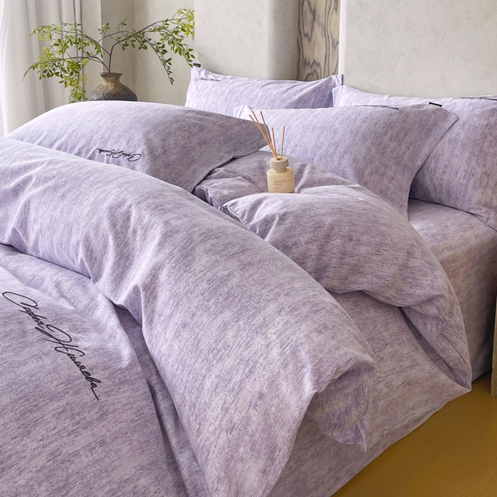 91家纺网 家纺一手货源 找家纺 春皖家纺 2026春夏新款天丝棉刺绣四件套 曼妮-紫